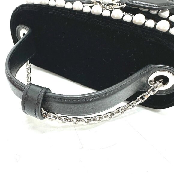 ROGER VIVIER RBWANMH70000LU Crystal Faux Pearl Vanity Micro 2WAY Hand Bag - Picture 13 of 14